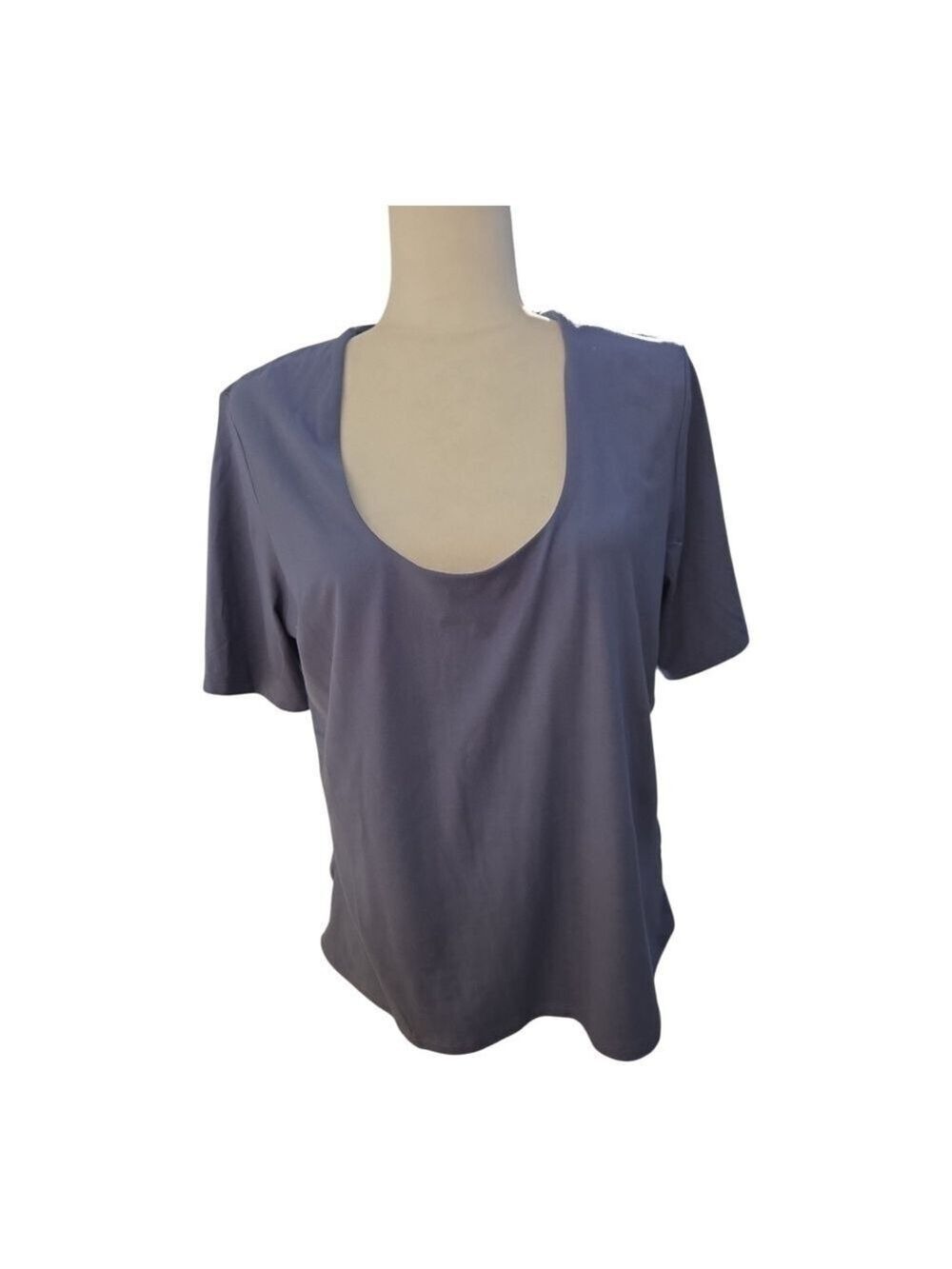 H&M Women's Gray Short Sleeve Tee XL Scoop Neck